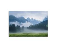Exquisite Modern Family Canvas Wall Art Picture Print Photo Album-Scandinavian Landscape Poster Misty Mountains And Forests View 24x36inch(60x90cm)