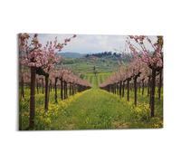 Exquisite Modern Family Canvas Wall Art Picture Print Photo Album-Scandinavian Landscape Poster with Blossoming Trees And Yellow Flowers 20x30inch(50x75cm)