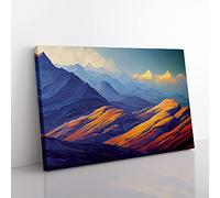Exquisite Mountain Landscape Canvas Wall Art Print Ready to Hang, Framed Picture for Living Room Bedroom Home Office Décor, 76x50 cm (30x20 Inch)
