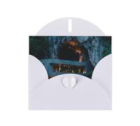 Exquisite Mountain Village Greeting Card With White Envelope Suitable For Various Celebratory Occasions Use