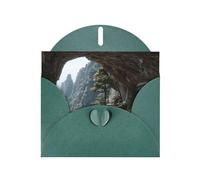 Exquisite Mountainside Lounge Greeting Card With Dark Green Envelope Suitable For Various Celebratory Occasions Use