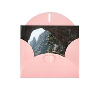 Exquisite Mountainside Lounge Greeting Card With Pink Envelope Suitable For Various Celebratory Occasions Use