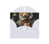 Exquisite Mr. Dancing Tiger Greeting Card With White Envelope Suitable For Various Celebratory Occasions Use
