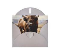 Exquisite North American Bison Herd Greeting Card With Gray Envelope Suitable For Various Celebratory Occasions Use