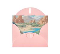Exquisite Oasis In The Desert Greeting Card With Pink Envelope Suitable For Various Celebratory Occasions Use