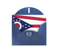 Exquisite Ohio State Flag Greeting Card With Blue Envelope Suitable For Various Celebratory Occasions Use