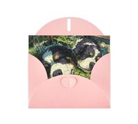 Exquisite Oil Painting Puppy Greeting Card With Pink Envelope Suitable For Various Celebratory Occasions Use
