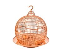 Exquisite Orange Plastic Birdcage: Warm - Toned Color With Delicate Craftsmanship, Constructing A Cozy Nest For Beloved Birds -MetalFrame
