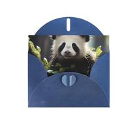 Exquisite Panda Cubs In The Forest Greeting Card With Blue Envelope Suitable For Various Celebratory Occasions Use