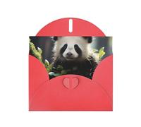 Exquisite Panda Cubs In The Forest Greeting Card With Red Envelope Suitable For Various Celebratory Occasions Use
