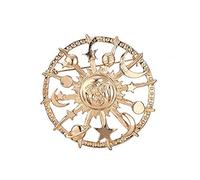 Exquisite Pewter Lapel Pin Galaxy Rudder Brooch Golden Star Moon Sun Scarf Lapel Pin Jewelry Jacket Badge Tweezers for Backpack