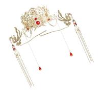 Exquisite Phoenixes Crowns Headpiece For Bride With Tassels Hair Embellishment For Chinese Wedding Ceremonies Antique Hair Accessory