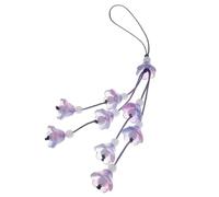 Exquisite Phone Charm Orchids Pendant Keychain Strap Lanyard Handmade Handbag Backpack Accessories, cloth/feather, No Gemstone