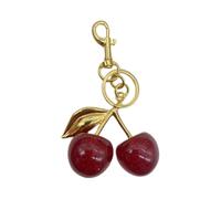 Exquisite Premium Pearl Chain Red Cherry Golden Key Chain Simplicity Individuality Bag Pendant Accessory
