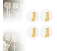 Exquisite Punch-Free Light Luxury Small Hook, Self Adhesive Hooks, Heavy Duty Stick on Wall and Door Hooks for Hanging, Coat Hooks Robe Hook Wall Mounted (Round,4Pcs)