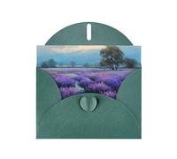 Exquisite Purple Tranquility Greeting Card With Dark Green Envelope Suitable For Various Celebratory Occasions Use