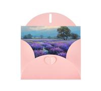 Exquisite Purple Tranquility Greeting Card With Pink Envelope Suitable For Various Celebratory Occasions Use