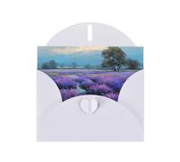 Exquisite Purple Tranquility Greeting Card With White Envelope Suitable For Various Celebratory Occasions Use