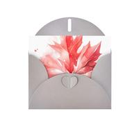 Exquisite Red Maple Leaf Greeting Card With Gray Envelope Suitable For Various Celebratory Occasions Use