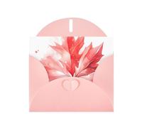 Exquisite Red Maple Leaf Greeting Card With Pink Envelope Suitable For Various Celebratory Occasions Use