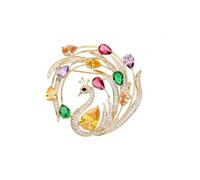 Exquisite Rhinestone Peacock Brooch Pin for Women Girls Gold Plated Fashion Red Green Crystal Bird Animal Brooches Lapel Pins Elegant Dress Accessories Christmas Thanksgiving Birthday Jewelry Gift