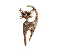 Exquisite Rhinestones Cats Brooch Fashionable Handmade Lapel Pin Breastpin Animal Jewelry Accessories For Women And Men Unique Friend