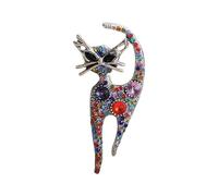 Exquisite Rhinestones Cats Brooch Fashionable Handmade Lapel Pin Breastpin Animal Jewelry Accessories For Women And Men Unique Friend
