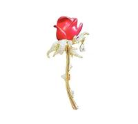 Exquisite Rose Brooch Diamonds Rhinestones Flower Lapel Pin Accessories Sophisticated Jewelry For Parties And Dates Women's Stylish Brooch