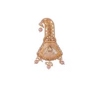 Exquisite Royal Groom Kalgi with Sparkling Stone Embellishments & Elegant Pearl Danglers - Traditional Wedding Turban Brooch By Indian Collectible