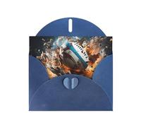 Exquisite Rugby On Fire Greeting Card With Blue Envelope Suitable For Various Celebratory Occasions Use