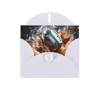 Exquisite Rugby On Fire Greeting Card With White Envelope Suitable For Various Celebratory Occasions Use