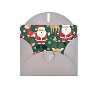 Exquisite Santa Claus And Christmas Deer Greeting Card With Gray Envelope Suitable For Various Celebratory Occasions Use