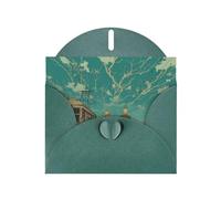 Exquisite Seaside Cable Car Greeting Card With Dark Green Envelope Suitable For Various Celebratory Occasions Use
