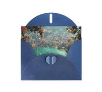 Exquisite Seaside City Greeting Card With Blue Envelope Suitable For Various Celebratory Occasions Use