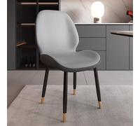 Exquisite Set of 2 High Back Upholstered Kitchen Dining Chairs with Metal Legs - Stylish Informal Reception Seating for Home Living Room Dining Room and Bedroom.