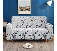 Exquisite Sofa Cover Blue Feather Sofa Cover 4 Seater Sofa Cover Super Stretch Couch Cover Washable Fabric Dogs Cat Pet Friendly 1-Piece Furniture Non Slip Protector Slipcovers145X185Cm
