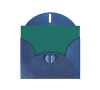 Exquisite Solid Dark Green Greeting Card With Blue Envelope Suitable For Various Celebratory Occasions Use