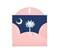Exquisite South Carolina Flag Greeting Card With Pink Envelope Suitable For Various Celebratory Occasions Use
