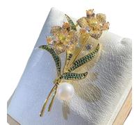 Exquisite Sparkling Crystal Rhinestone Flower Pearl Brooches for Women Clothing Coat Jewelry Accessries Gifts