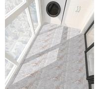 Exquisite Stick on Tiles Grey Orange Marble Oil Proof Tile Stickers Bathroom Kitchen Self Adhesive Vinyl Waterproof Transfers Removable Wall 15x30cm/10 Pcs