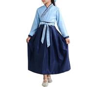 Exquisite Stunning Classic Handmade Intricate Chinese Folk Dance Gown Girls, Traditional Floral Embroidery Stage Performance Elegant Court Dress Cosplay Graceful Costume #D Blue