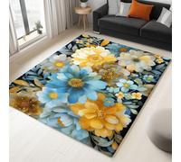 Exquisite Style Area Rugs for Bedroom - Watercolor Flowers Printed Rugs Living Room 80 x 150 cm, Colorful Carpet Durable Super Soft Rugs Easy to Clean for Dining Room Office Laundry