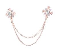 Exquisite Tassel Rhinestone Crossed Collar Pin Brooch Unique Decoration Jewelry for Shirt