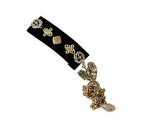 Exquisite Tassels Hair Clip With Gold Maple Leaf Crystal And Pearls Hair Clip With Gold Leaf Factors For Women