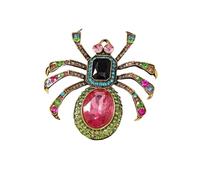 Exquisite Temperament Pink Oval Crystal Large Brooch Trend Dress Pin Retro Corsage