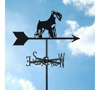 Exquisite Terrier Dog Decoration Metal Weathervane for Roof Mount Weather Vane Wind Direction Indicator Kit for Barn Scene Yard Stake Home Garden Supplies Decor,-Schnauzer
