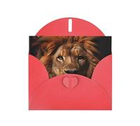 Exquisite The Lion'S Gaze Greeting Card With Red Envelope Suitable For Various Celebratory Occasions Use