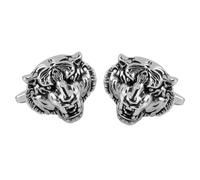Exquisite Three-dimensional Tiger Head Relief Cufflinks Men's French Shirt Cuff Button Round Cross Cuff Nail for Business Dress