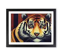 Exquisite Tiger H1022 Framed Print for Living Room Bedroom Home Office Décor, Wall Art Picture Ready to Hang, Black A4 Frame (34 x 25 cm)
