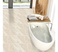 Exquisite Tile Stickers Beige Rock Marble Stick on Tiles PVC Self Adhesive Wall Tiles Waterproof Bathroom Tile Stickers Oil Proof Kitchen Tile Stickers DIY Peel and Stick Floor Tiles 1PC(30x60cm)
